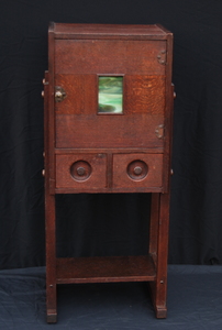 Arts and  Crafts Liquor or Smokers cabinet. Original finish. Shop of the Crafters style. Stickley era.